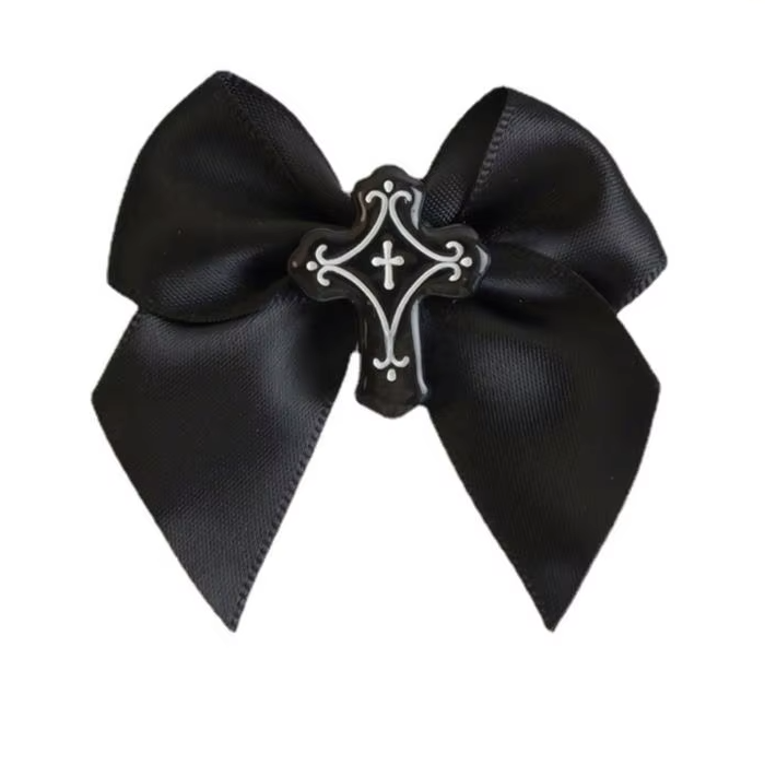 Gothic Cross Hair Bow