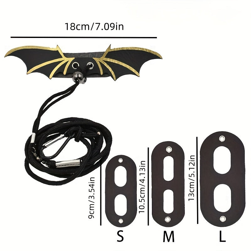 Lizard Leash With Leather Bat Wings