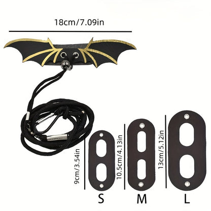 Lizard Leash With Leather Bat Wings