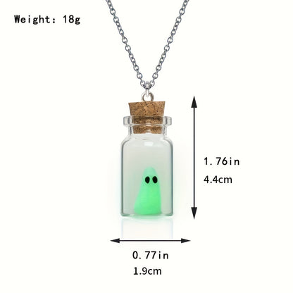 Ghost Bottle Pendant Necklace