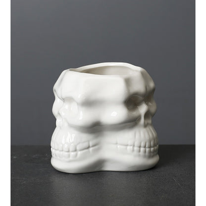 Triple Headed Skull Vase