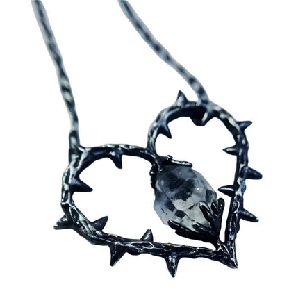 Dark Witch Heart Pendant Necklace