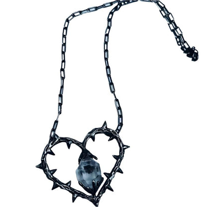 Dark Witch Heart Pendant Necklace