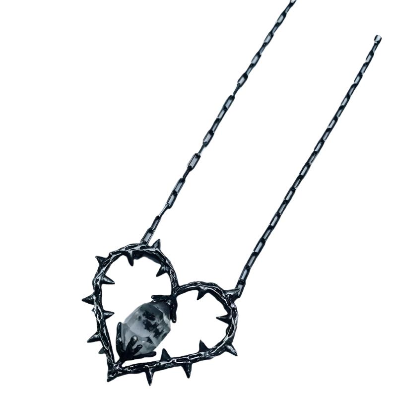 Dark Witch Heart Pendant Necklace