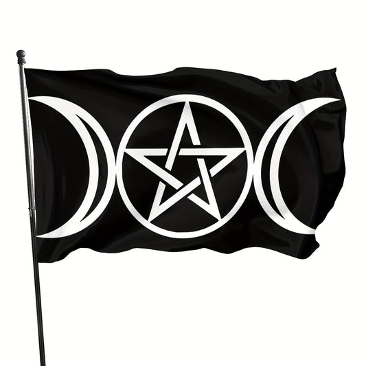 Triple Moon Pentacle Flag