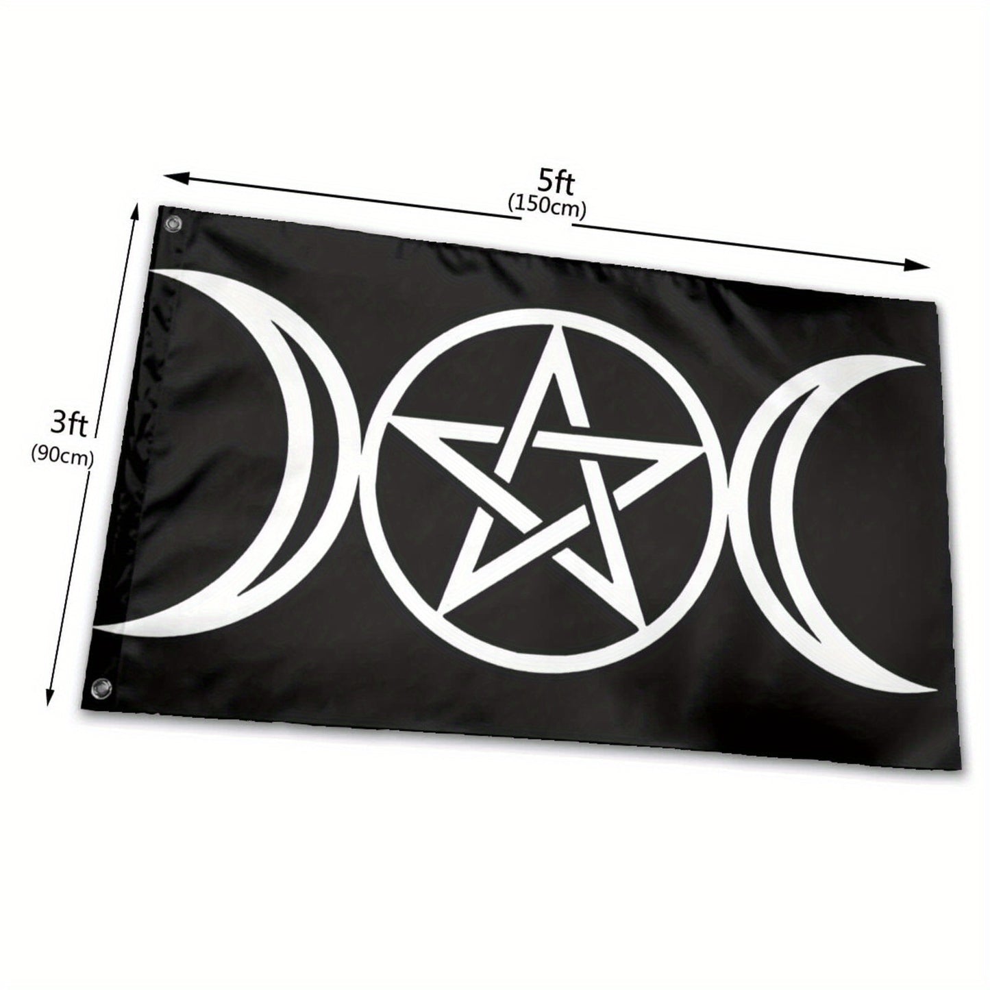 Triple Moon Pentacle Flag