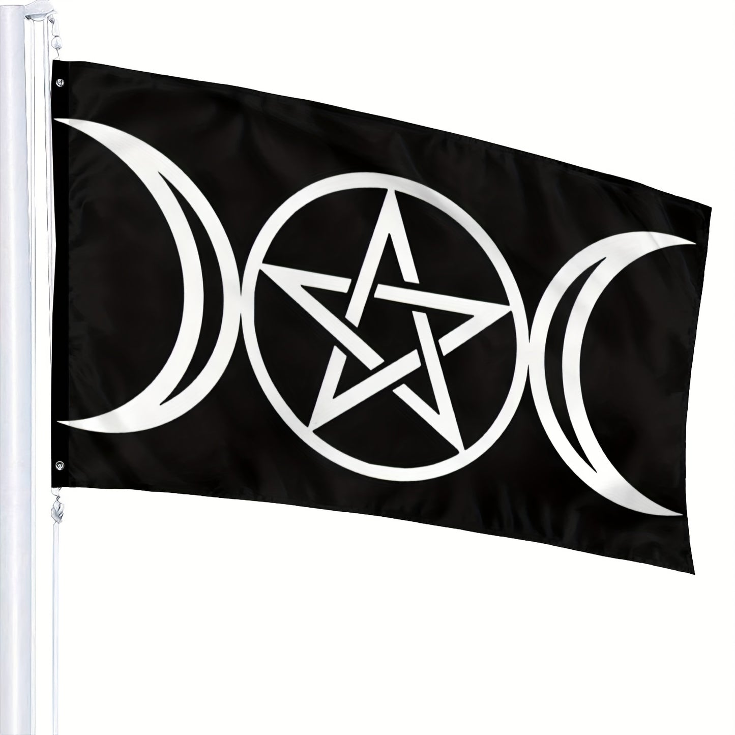 Triple Moon Pentacle Flag