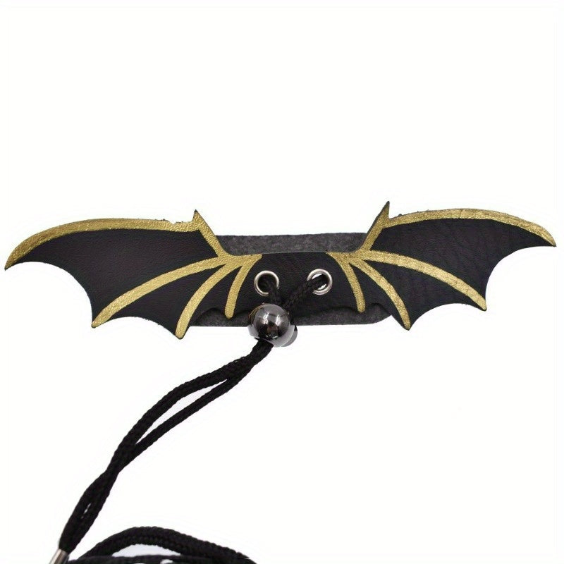 Lizard Leash With Leather Bat Wings