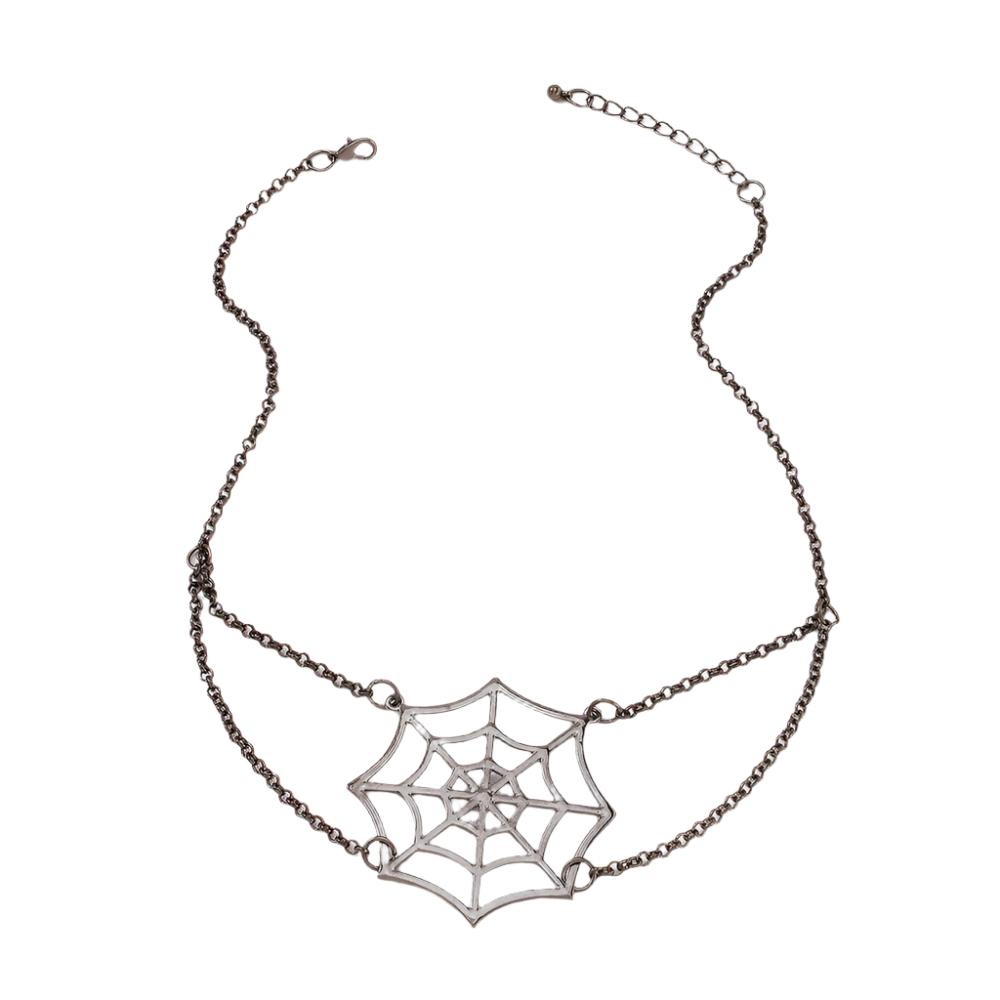 Elegant Gothic Spider Web Pendant Necklace