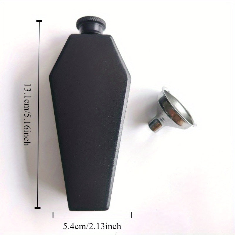 Gothic Black Coffin Shaped Flask