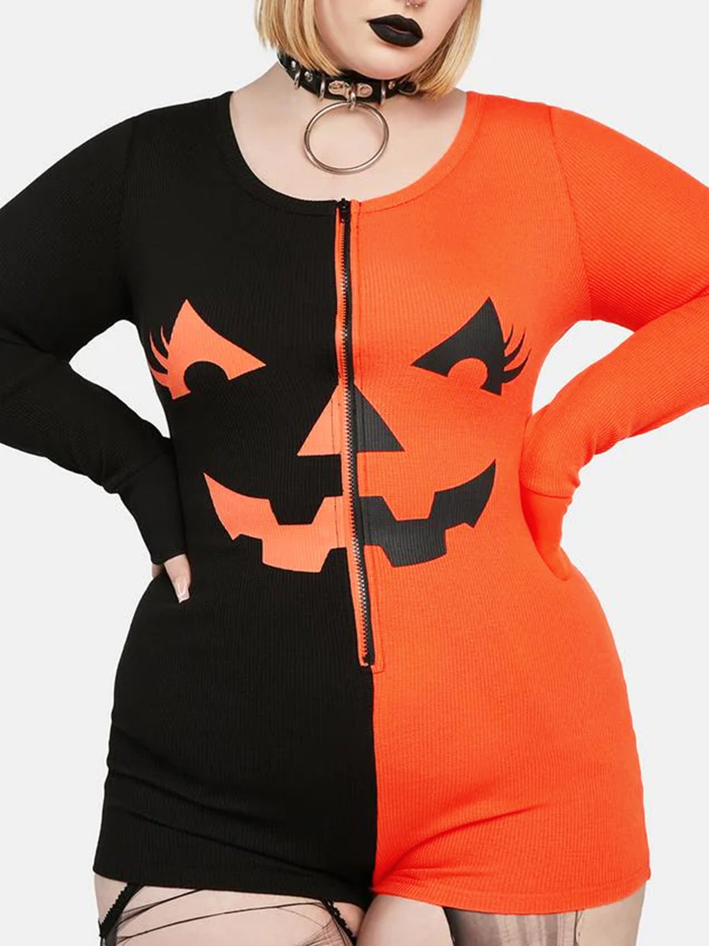 Jack-O-Lantern Contrast Jumpsuit