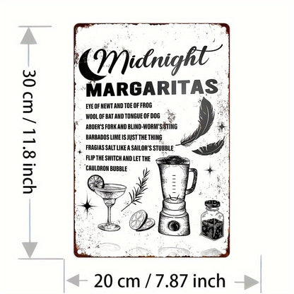 Witches Midnight Margarita Metal Sign