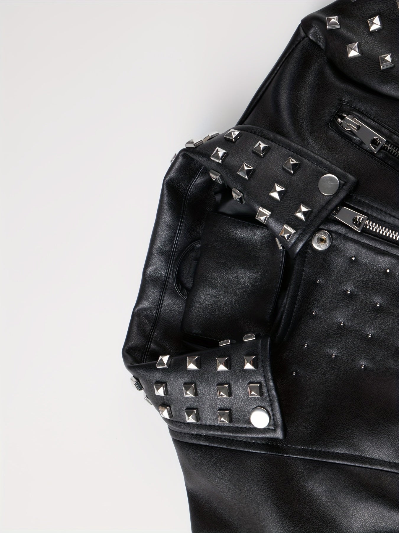 Punk Studded Faux Leather Jacket