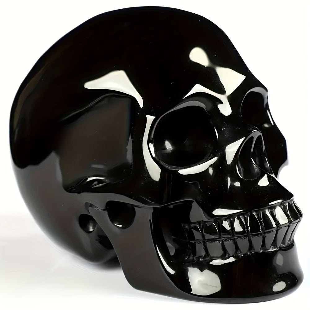 Natural Black Obsidian Stone, Polished Crystal Skull