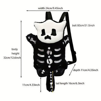 Skeleton Cat Plush Backpack