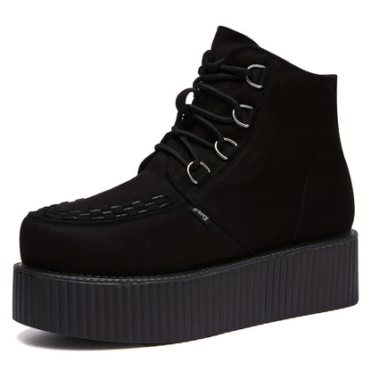 High Top Suede Platform Creepers Shoes