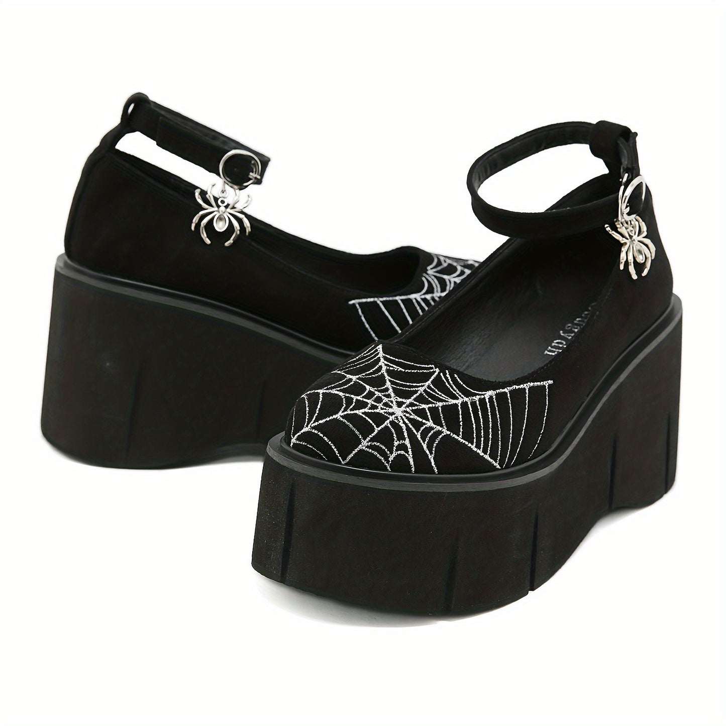 Caught in My Web Gothic Platform School Girl Shoes