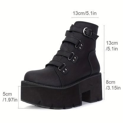 Black Ringed Platform Boots