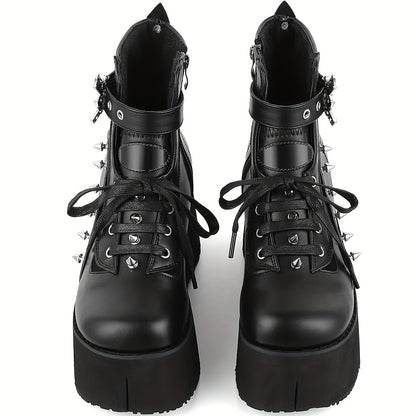 Punk Bat Wedge Platform Boots