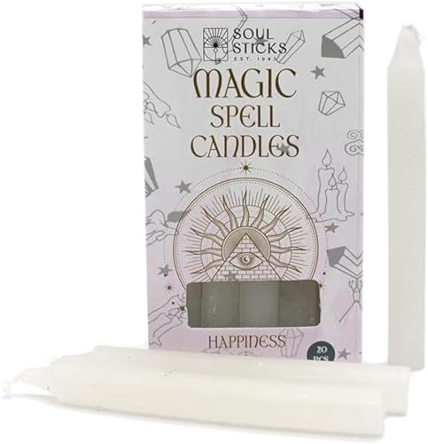 SOUL STICKS Love Magic Spell Chime Taper Candles 20 Pack - Ideal for Altar, Rituals, Ceremonies, Meditation Red Colored Candle for Witchcraft Supplies, Wiccan Supplies and Tools, Candle Clearance