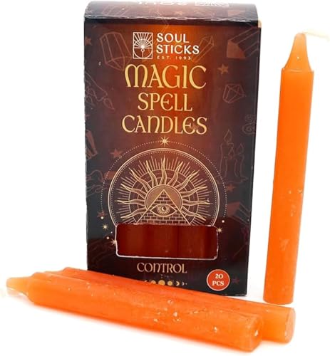 SOUL STICKS Love Magic Spell Chime Taper Candles 20 Pack - Ideal for Altar, Rituals, Ceremonies, Meditation Red Colored Candle for Witchcraft Supplies, Wiccan Supplies and Tools, Candle Clearance