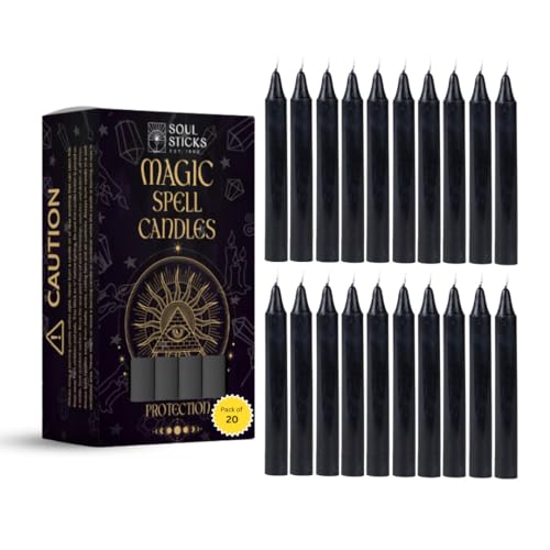 SOUL STICKS Love Magic Spell Chime Taper Candles 20 Pack - Ideal for Altar, Rituals, Ceremonies, Meditation Red Colored Candle for Witchcraft Supplies, Wiccan Supplies and Tools, Candle Clearance