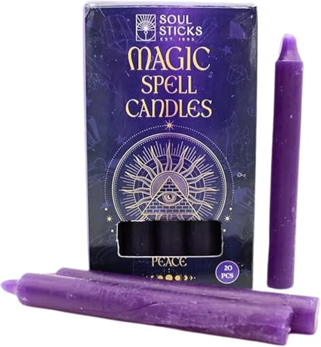 SOUL STICKS Love Magic Spell Chime Taper Candles 20 Pack - Ideal for Altar, Rituals, Ceremonies, Meditation Red Colored Candle for Witchcraft Supplies, Wiccan Supplies and Tools, Candle Clearance