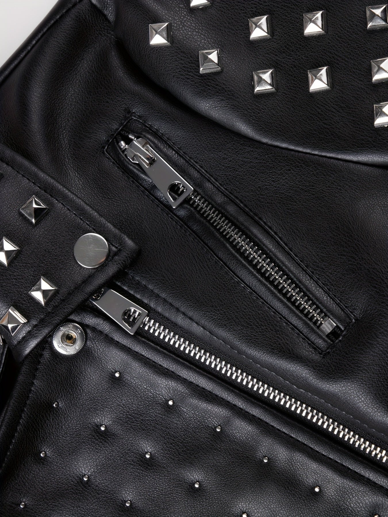 Punk Studded Faux Leather Jacket