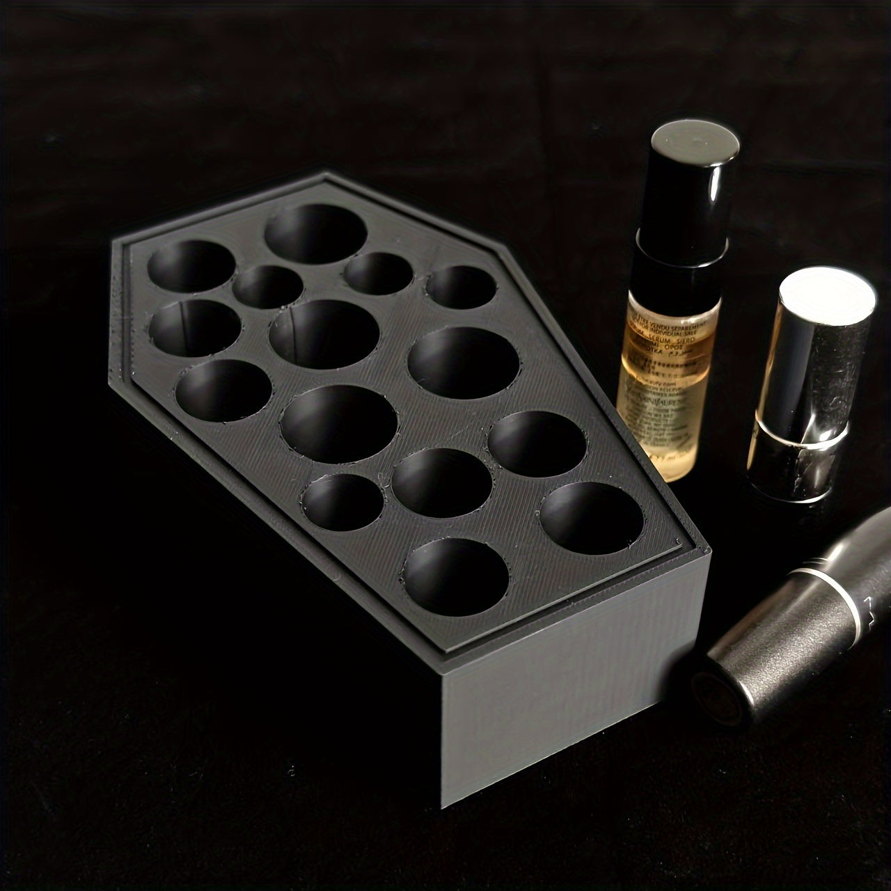 Gothic Coffin-Shaped Lipstick & Cosmetic Organizer