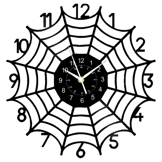 Spider Web Vinyl Record Wall Clock