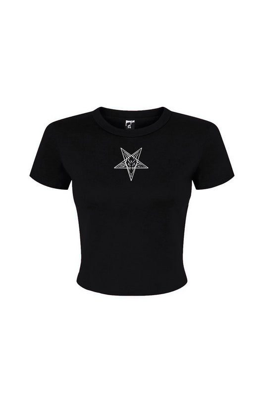 Baphomet Embroidered Baby Tee