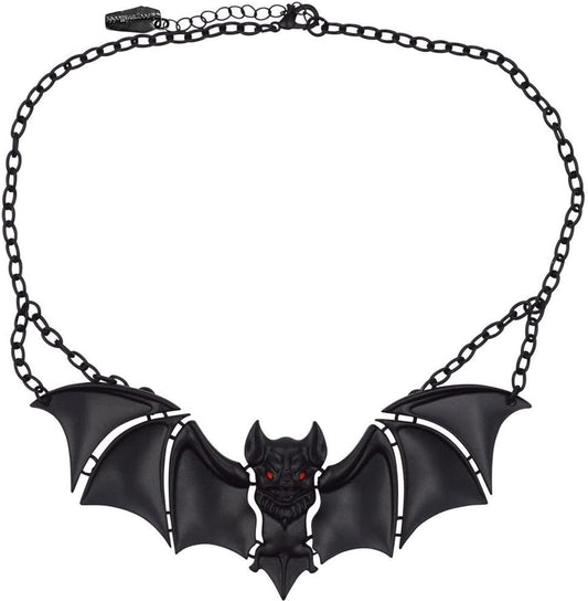 Kreepsville 666 Creature Of The Night Bat Black Horror Pendant Necklace