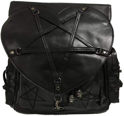 Lost Queen Jamie Heart Woven Pentagram Gothic Backpack Bag