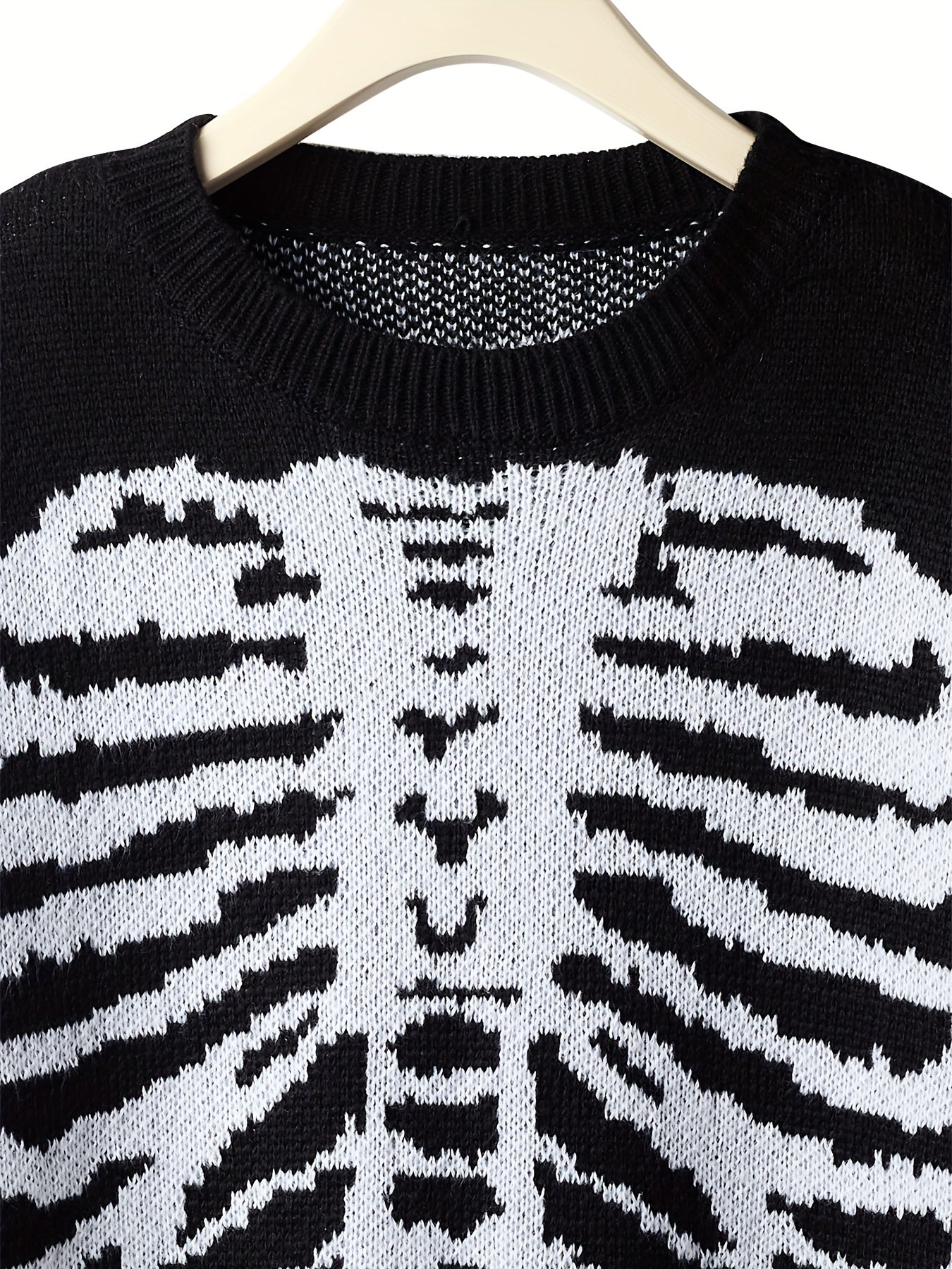 Knitted Skeleton Pattern Sweater