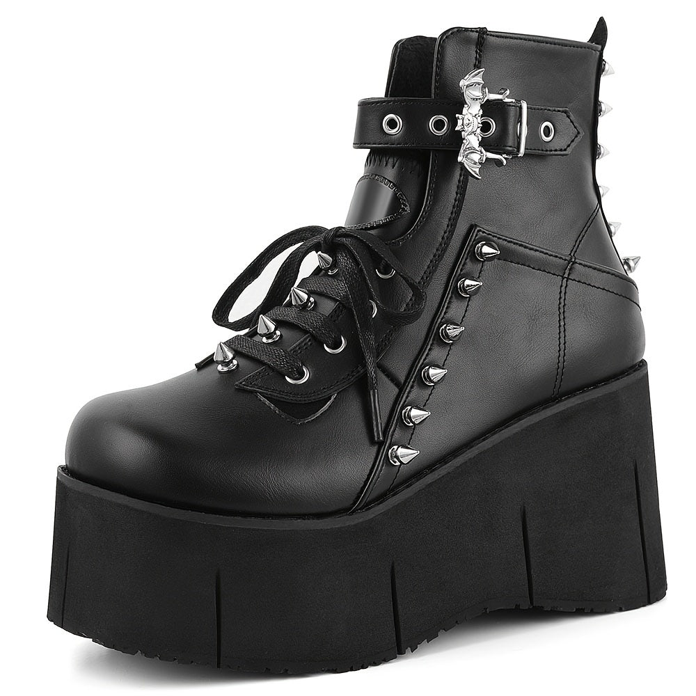 Punk Bat Wedge Platform Boots