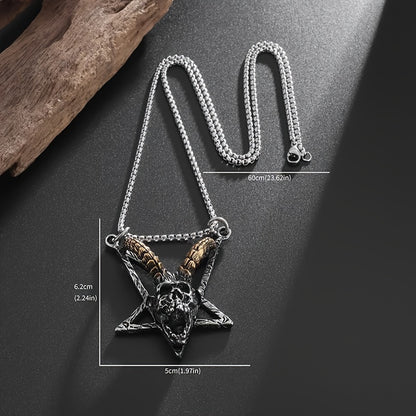 Gothic Baphomet Pentagram Necklace