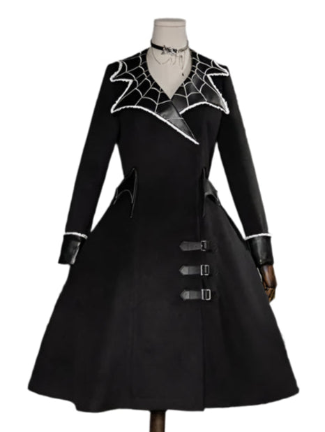 Spiders Web Dark Goth Wool Coat