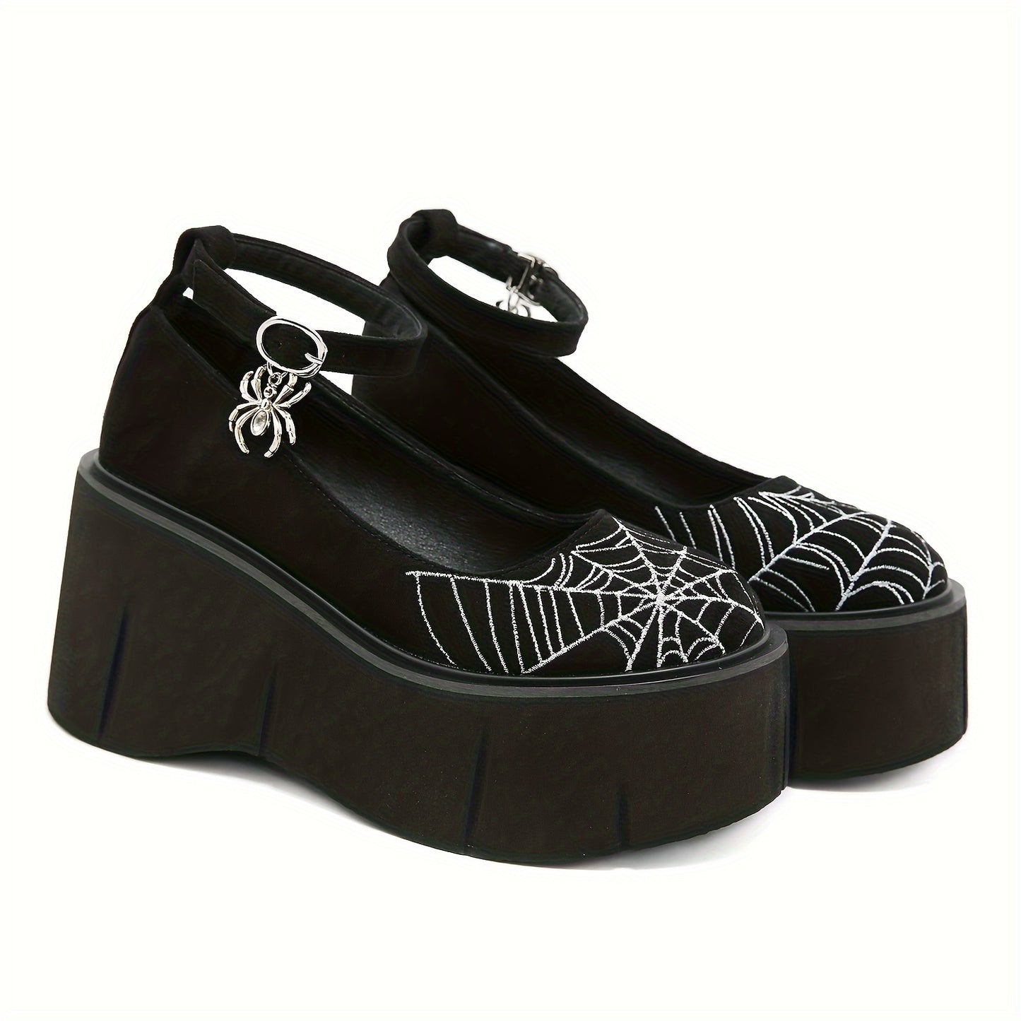 Caught in My Web Gothic Platform School Girl Shoes