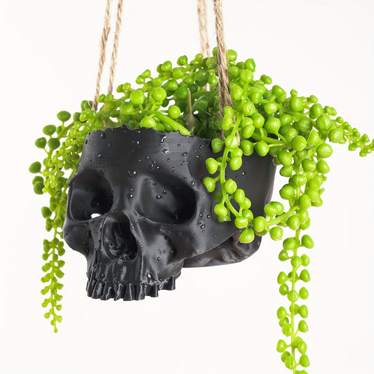 Hanging Skull Head Planter