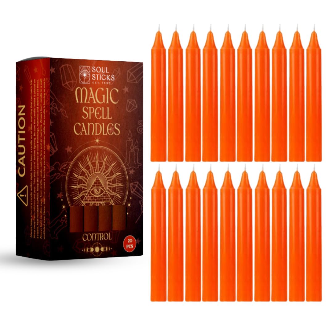 SOUL STICKS Love Magic Spell Chime Taper Candles 20 Pack - Ideal for Altar, Rituals, Ceremonies, Meditation Red Colored Candle for Witchcraft Supplies, Wiccan Supplies and Tools, Candle Clearance