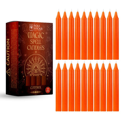 SOUL STICKS Love Magic Spell Chime Taper Candles 20 Pack - Ideal for Altar, Rituals, Ceremonies, Meditation Red Colored Candle for Witchcraft Supplies, Wiccan Supplies and Tools, Candle Clearance