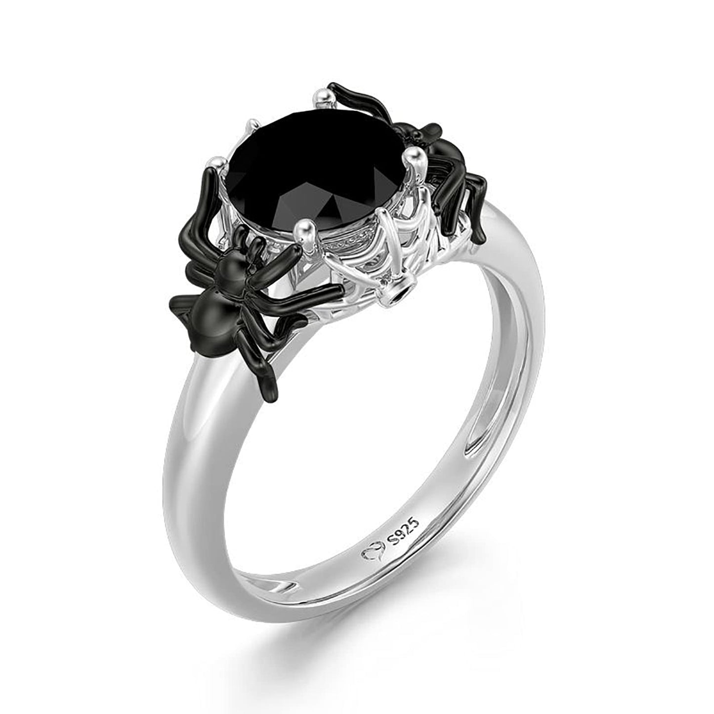 Web of Love Sterling Silver Black Gothic Ring