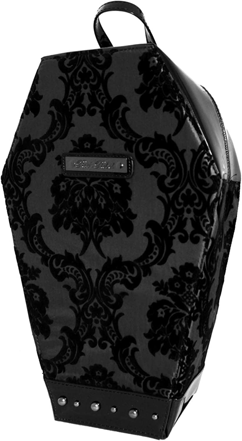 Madame Mistress Damask Black Coffin Backpack