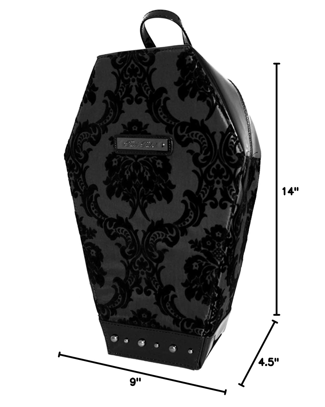 Madame Mistress Damask Black Coffin Backpack