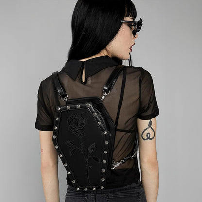 Black Rose Resurrection Coffin Backpack