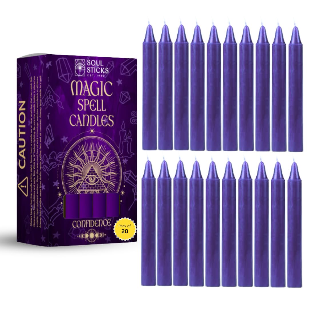 SOUL STICKS Love Magic Spell Chime Taper Candles 20 Pack - Ideal for Altar, Rituals, Ceremonies, Meditation Red Colored Candle for Witchcraft Supplies, Wiccan Supplies and Tools, Candle Clearance