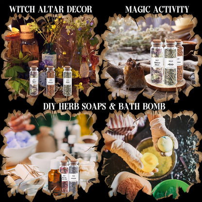 24 Pcs Witchcraft Supplies Herbs and Flowers Kit