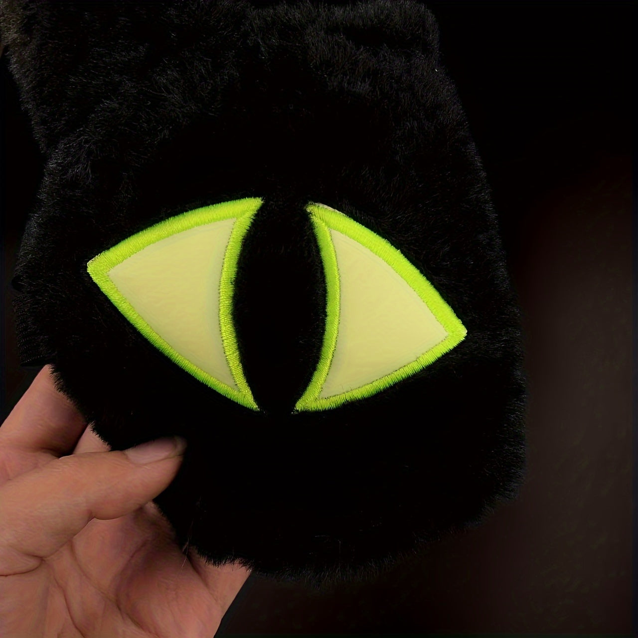 Glow in the Dark Black Cat Eye Mask