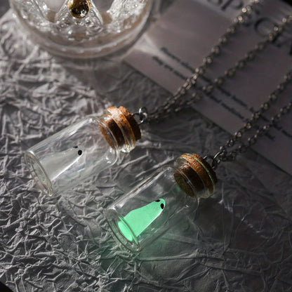 Ghost Bottle Pendant Necklace