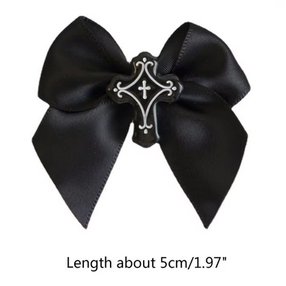 Gothic Cross Hair Bow